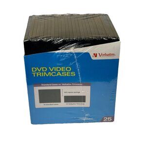 Verbatim DVD Video Trimcases Qty 25 Disc Storage Plastic Hard Shell Slim Sealed